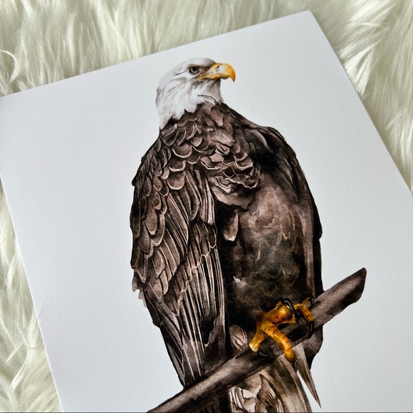 Watercolor Wall Art Print Eagle Portrait Unframed - Picture 9 of 13